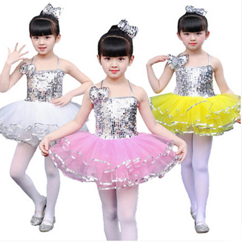 

New Year performance girls' bubble yarn dress kindergarten performance stage costume sequins jazz dance dress JQ-064
