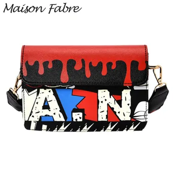 

Maison Fabre Bag women Leather handbags Graffiti printed shoulder bags Girls Special Messenger bags Fashion Ladies handbags