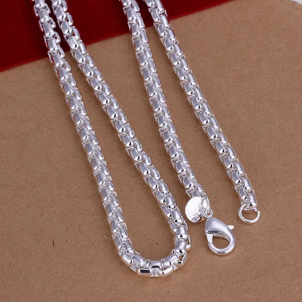 Ожерелье мужское из серебра 925 пробы 20 дюймов 50 см|necklace simple|round necklacesilver men |