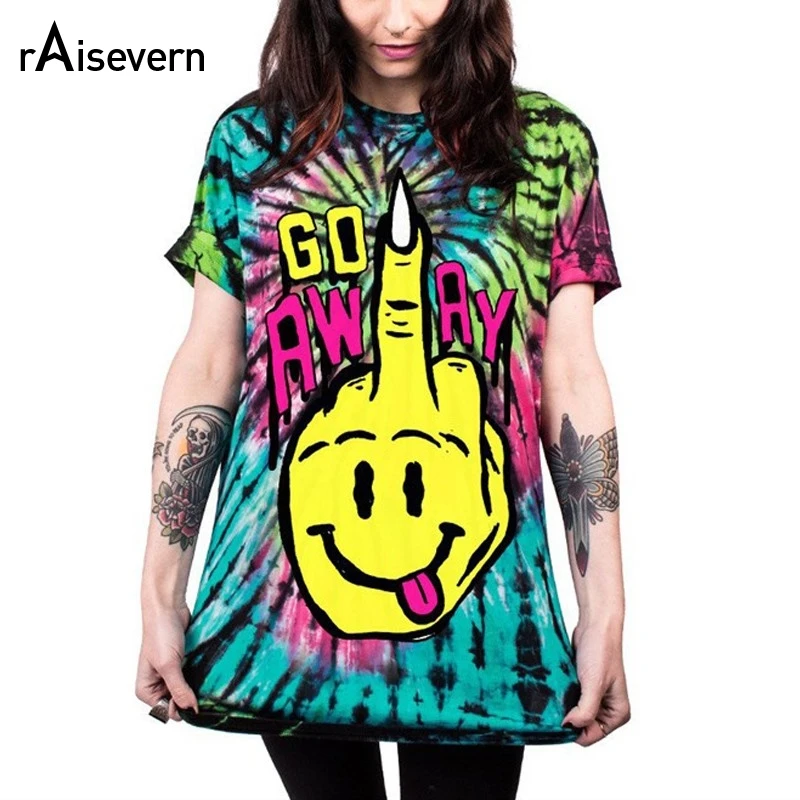 

Raisevern Funny Emoji 3D T shirt GO AWAY Letters Printing T-shirt Harajuku Hip Hop Street Style Clothing Tee Tops Dropships