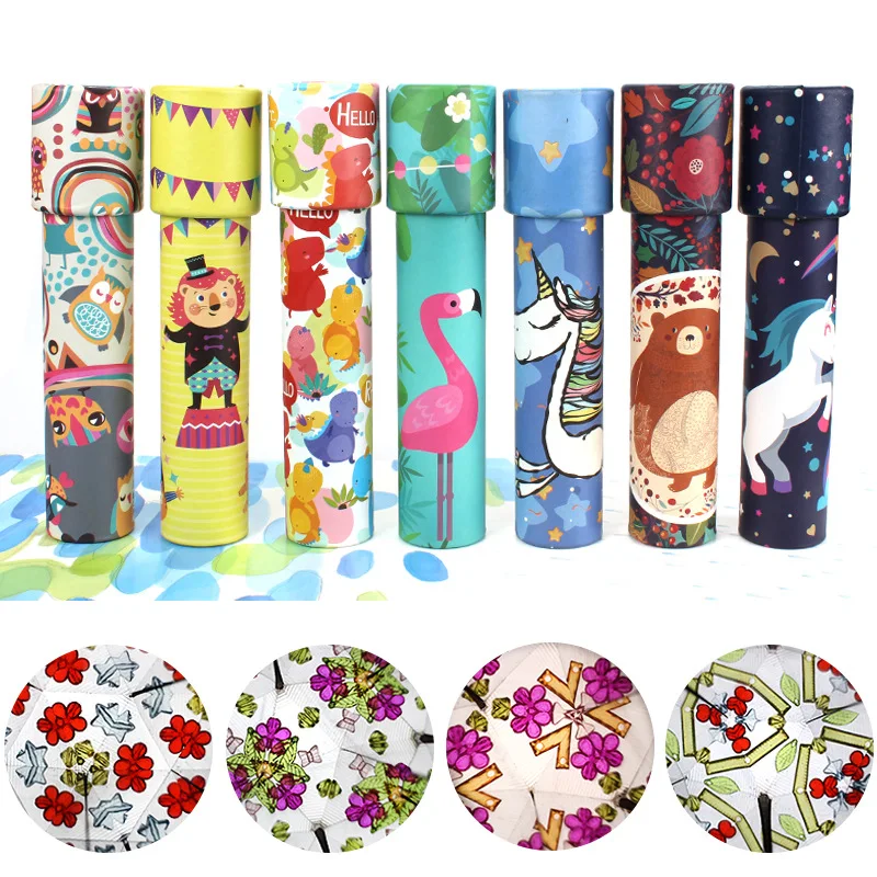 

Cartoon Rotating Kaleidoscope Colorful World Magic Kaleidoscope Baby Early Educational Unicorn Toys For Children Birthday Gift