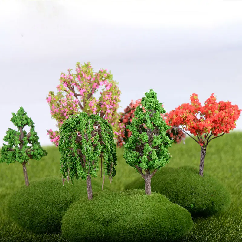 Пластиковый сад микропейзаж высокое качество миниатюры Сакура Мини 1 шт. моделирование деревья Популярные фигурки украшения дома