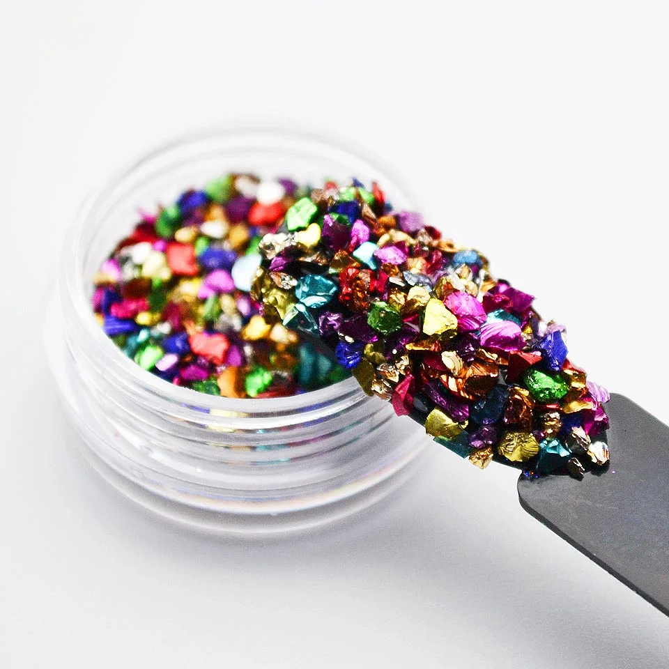 В стиле разбитого стекла для ногтей художественные Стразы для ногтей DIY очаровательные драгоценные камни разноцветные стразы 3D украшения для ногтей камни для маникюра