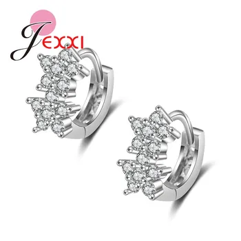 

Trendy Fashion Silver Circle Hoop Earrings for Women Cubic Zirconia Stone Pendant Hoop Earring Brincos Bridal Jewelry