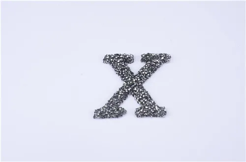 3D алфавитов письма кристалл исправление горный хрусталь мотивы железа на передачи горный хрусталь патчи аппликация для одежды шляпы 10 шт./лот стразы для рукоделия - Цвет: X letter