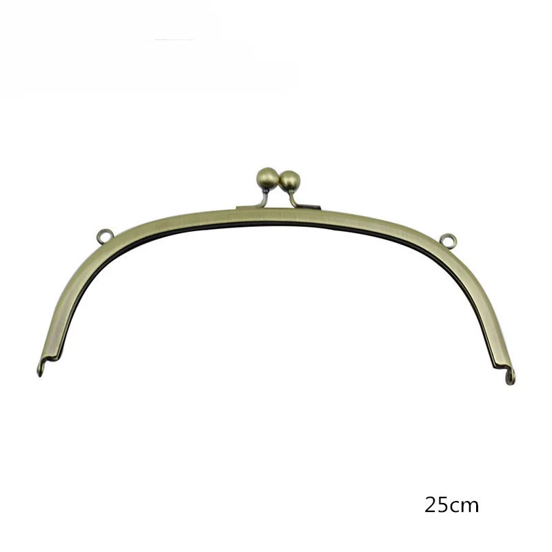 

25cm Round Purse Clasp Frame with Kiss Clasp Lock Bronze