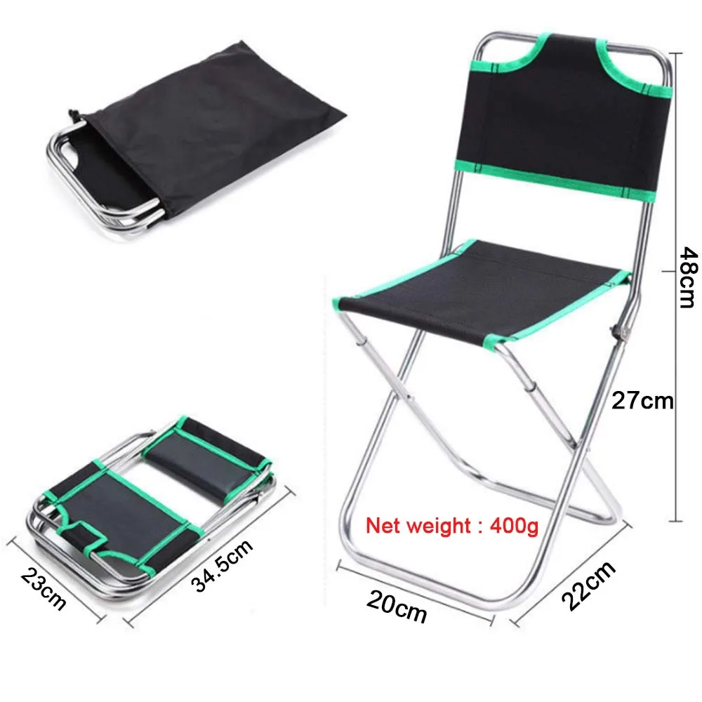 Outdoor Foldable Aluminum Steel Chair Fishing Chair Folding Chairs Camping Picnic Beach Travel Portable