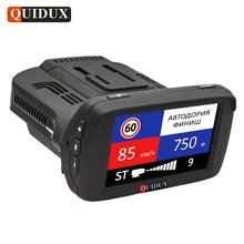 Quidux русский Full HD 1296 P Видеорегистраторы для автомобилей GPS анти Антирадары ADAS сигнализации регистраторы 3 в 1 автомобиль SpeedCam Камера превышение скорости,