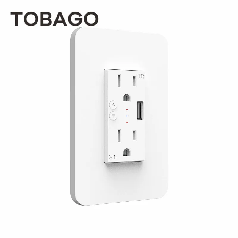 TOBAGO US Smart Wi-Fi Duplex TR сосуд с 2.1A USB порт зарядки, встраиваемая розетка Беспроводное управление выходом на стену Smart Life