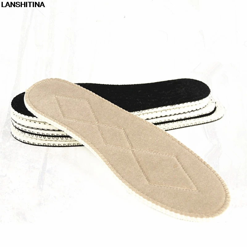 

2018 New Wool Insoles Fur Felt Shoe Pad Thick Warm Insole Handmade Foot Pads Inserts Shoes Accessories Semelle Pour Chaussure