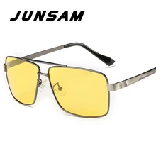 JUNSAM Classic Yellow Lens Men Polarized Driving Night Vision Sunglasses Fashion Luxury Design Ladies Sun Glasses Oculos JSW8712