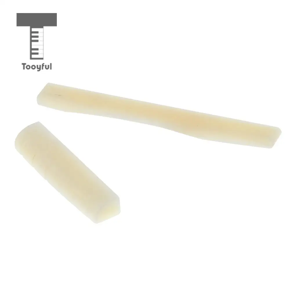 2pcs Acoustic Guitar Bridge Saddle Nut Guitar Replacement Parts Camel Bone