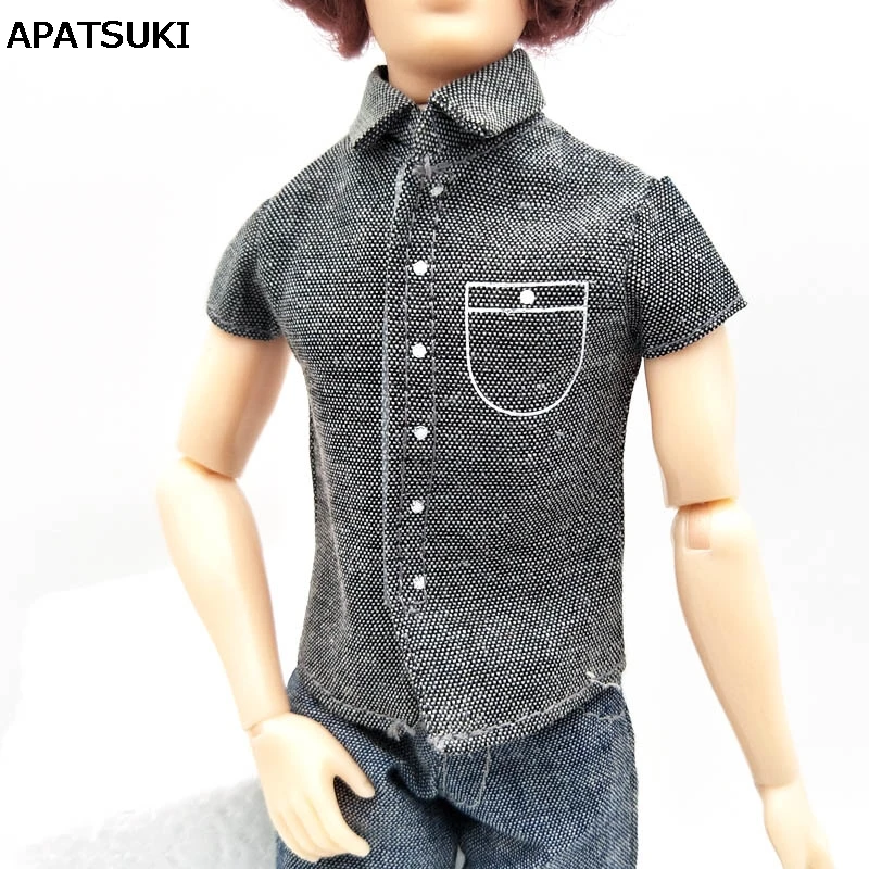 

Fashion Doll Clothes Gray Shirt For Ken Doll Top Clothes For Barbie's Boyfriend Ken Prince Male Doll 1/6 Doll Accessories