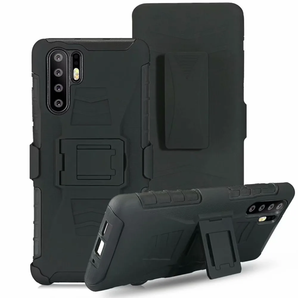 

ShockProof Heavy Duty Armour Tough Stand Case With Belt Clip For Huawei P30 Pro
