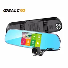Dealcoo 5 inch Car DVR Recorder Camera GPS Android Rearview Mirror 1080P Dual Lens Camera Video GPS Navigation DVR