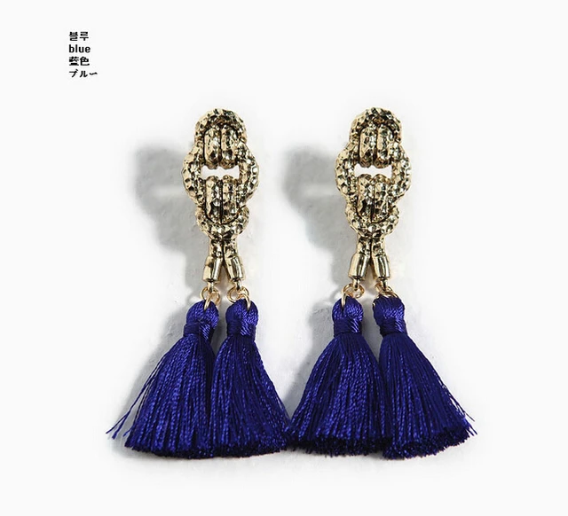 Vintage Style Bronze Alloy Knot Shape Thread Tels Earring 3 Vintage Style Bronze Alloy Knot Shape Thread Tels Earring 3 Colors New Fashion Earrings For Women
