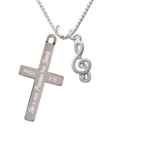 Clef - She is More Precious - Cross Necklace (1)