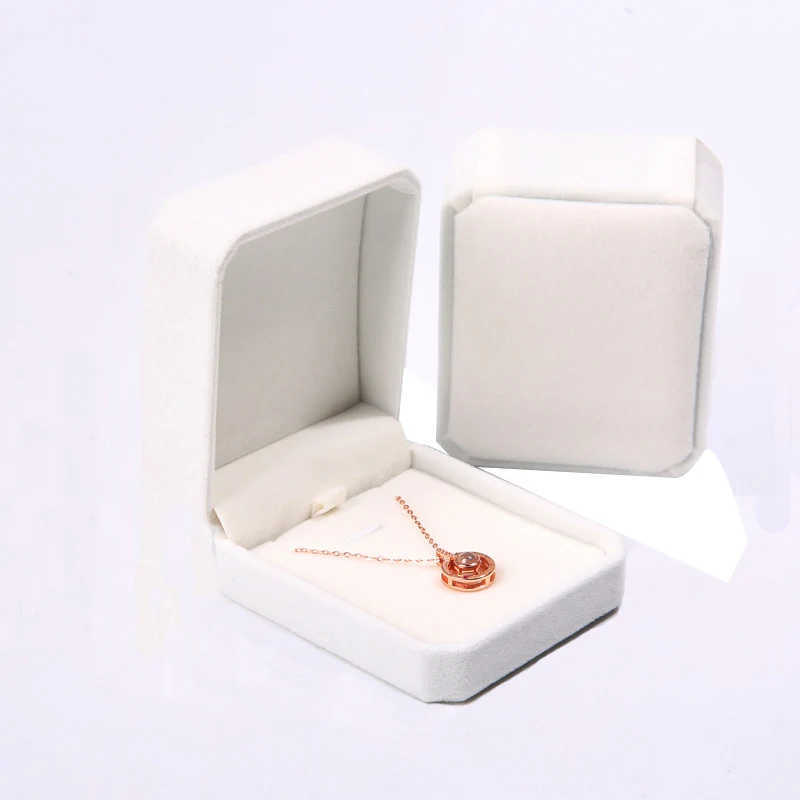 Небесно-голубая бархатная коробка для ювелирных изделий для колец серьги ожерелье дисплей квадратная упаковка дальномер Bijoux подарочные