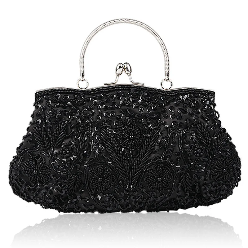 LDAJMW модный роскошный с кристаллами жемчужный белый вечерний клатч женская элегантная сумочка со стразами Свадебная вечерняя дамская сумочка - Цвет: black