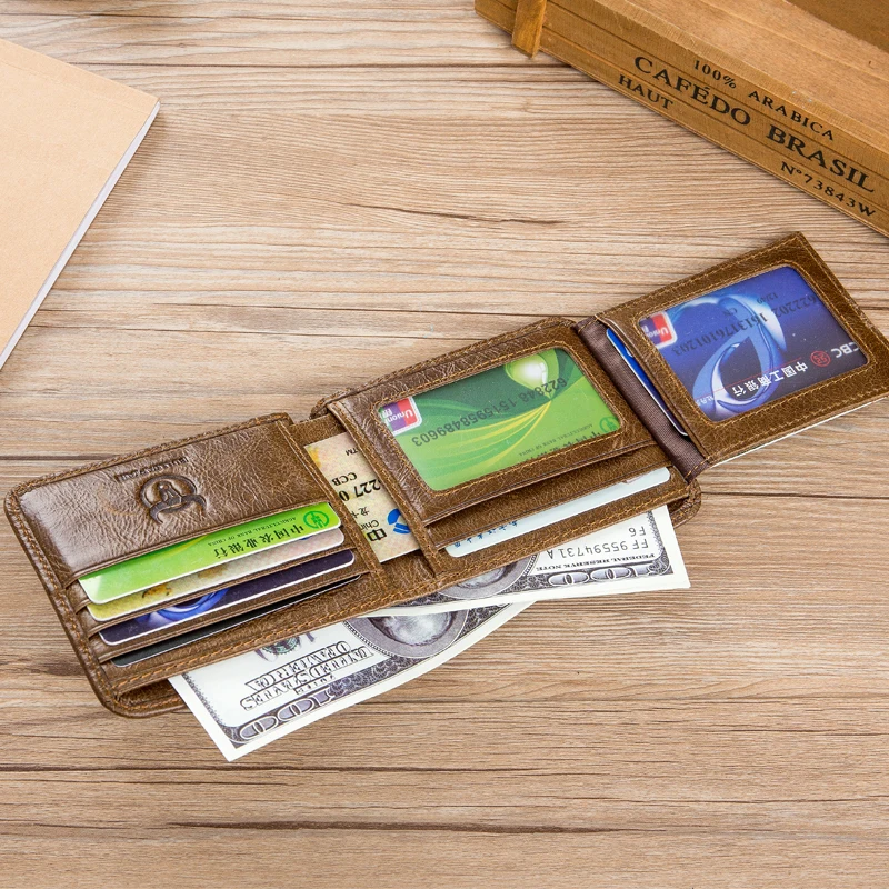 Bullcaptain Men Classic Trifold Wallet