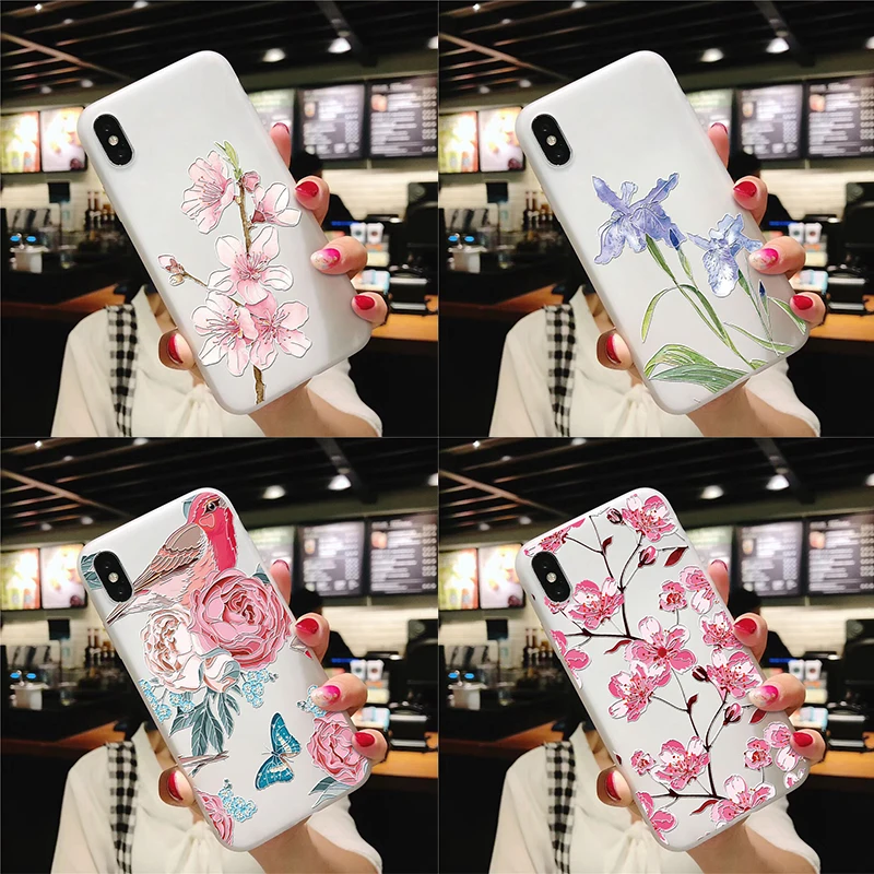 Рельефный 3D чехол из ТПУ для Huawei P30 P20 P8 P9 P10 Lite Mini Mate 20 10 2017 Pro с цветком Nova 3i 2i 3 3E 4