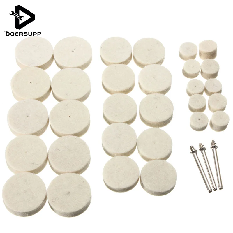 

Newest 33Pcs Soft Felt Polishing Buffing Wheel Mop Pad Compound For Dremel Rotary Tool Best Price