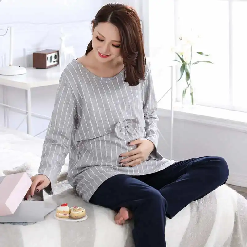 

Cotton Maternal Home Wear Winter/Pant Women Lounge Big Size Pregnant Clothes Maternity Sleepwear Nursing Breastfeeding pajamas
