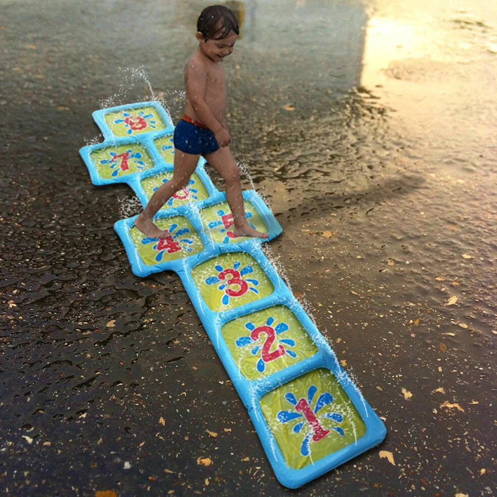 

Accessories Splash Children Water Sprinkler Number Courtyard Spray Summer Hopscotch Fun Inflatable Toy Playing Outdoor Game Mat