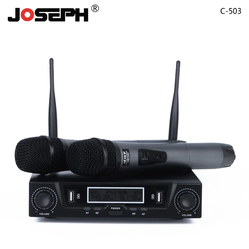 Professional UHF Karaoke Wireless Microphone System Dual
