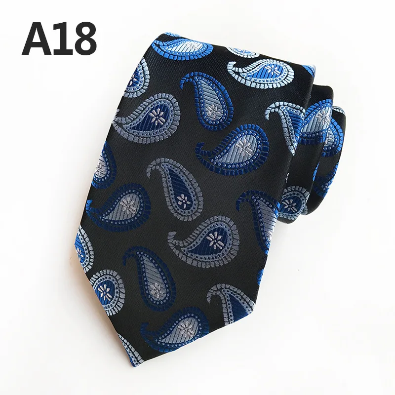 Высококлассный 15 стильный модный Мужской Шелковый галстук, галстук Пейсли для мужчин, формальный свадебный деловой - Цвет: A-18