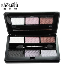 baolishi 6 color best glitter natural eyeshadow palette big bright matte naked smoky metallic eye shadow sexy queen brand makeup