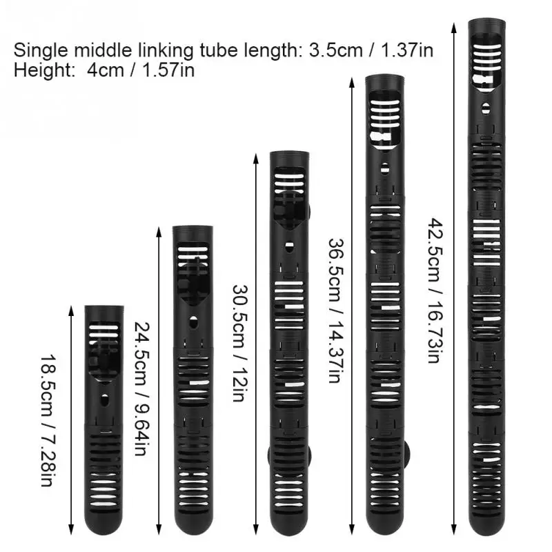 

5 Sizes Aquarium Fish Tank Heater Guard Protector Heating Rod Shield Case with Suction Cup Suckers Adjustable Universal Fit