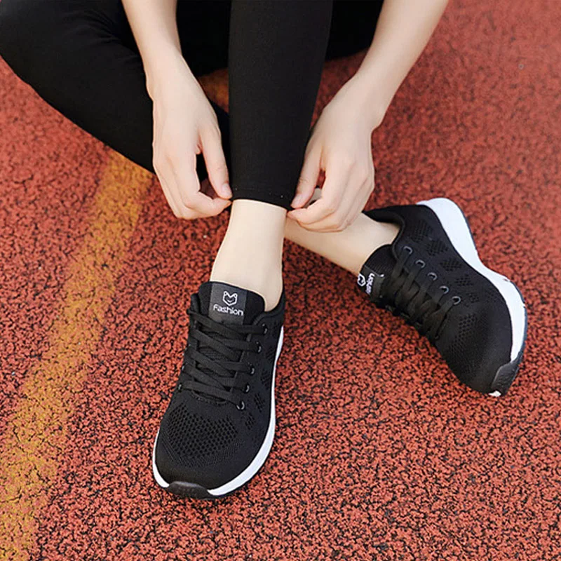 New Women's Sneakers black white Running shoes Women Breathable light comfort Lace up non slip soft Sport shoe no hole 36 38 39 New Women's Sneakers black white Running shoes Women Breathable light comfort Lace up non slip soft Sport shoe no hole 36 38 39