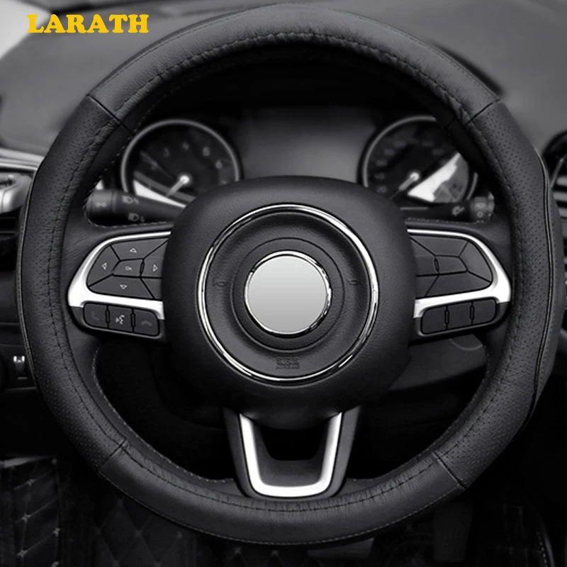 LARATH Car Accessories Leather Steering Wheel Cover Armrest Cover Gear Shift Cover For Jeep