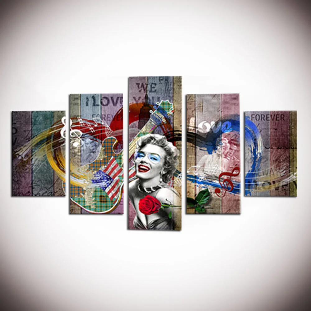 5 Piece Canvas Art Round diamond Painting Picture DIY diamond painting