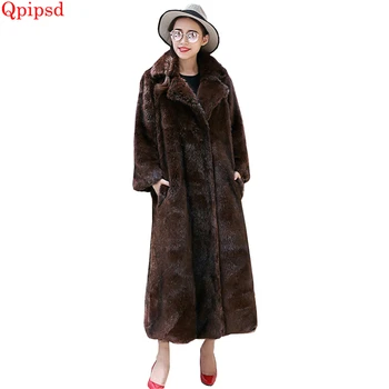 

Plus Size 6XL Womens Clothing Mink Coat 2020 Winter Long Jackets Female Thicken Warm Faux Fur Coats Womens Casual Loose Overcoat
