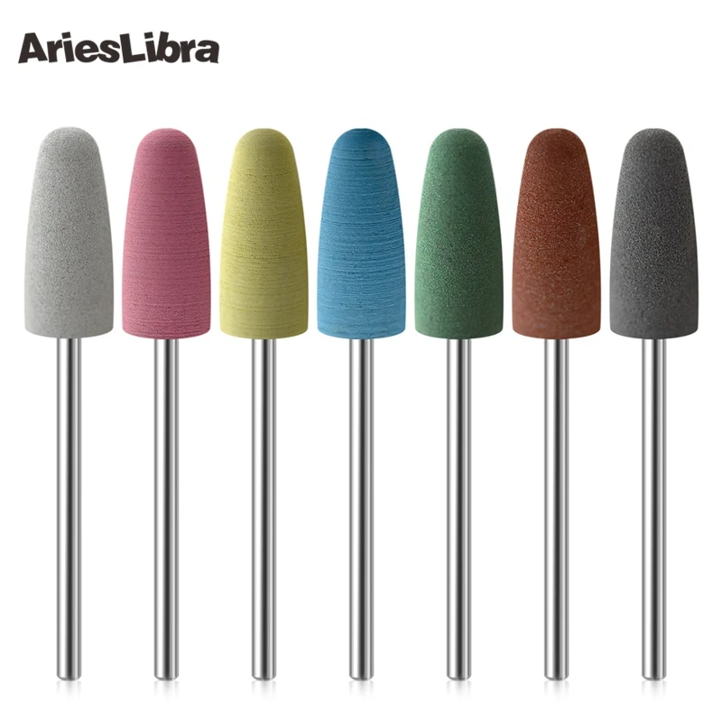 

AriesLibra Electric File Nail Drills Bit Rubber Silicon Material Large Round Head Nail Buffer Manicure Nail Art Accessories