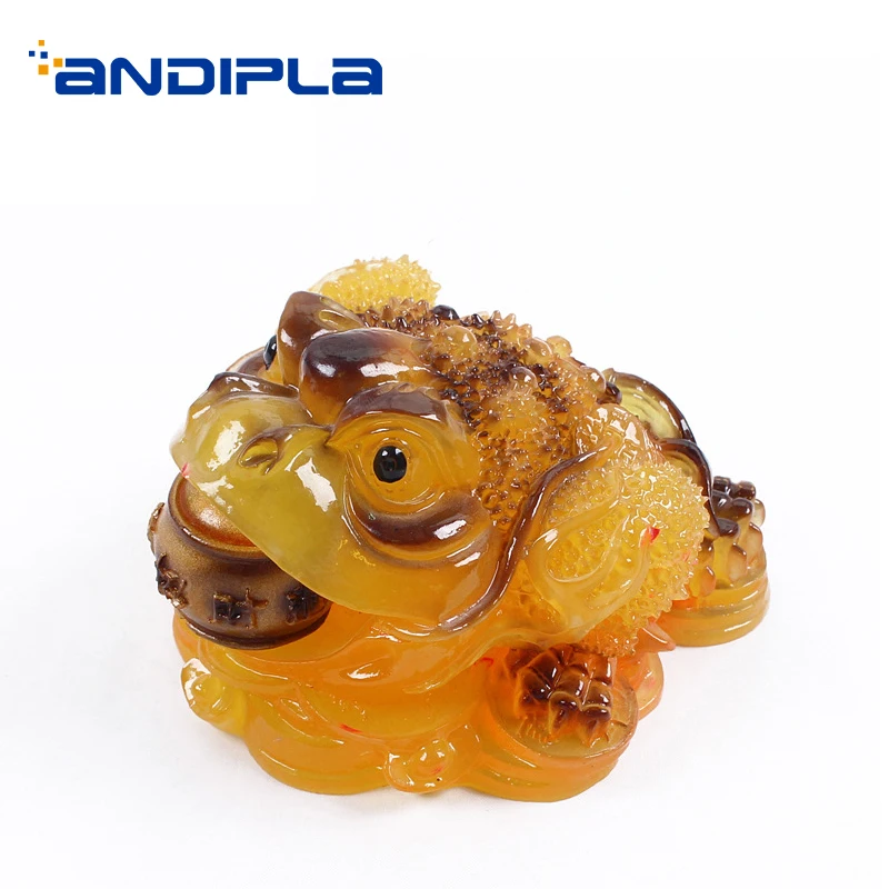 

Creative Color Changing Tea Pet Natural Resin Golden Toad Statue / Tea Ceremony Decor Lucky Figurine Sculpture Ornaments Crafts