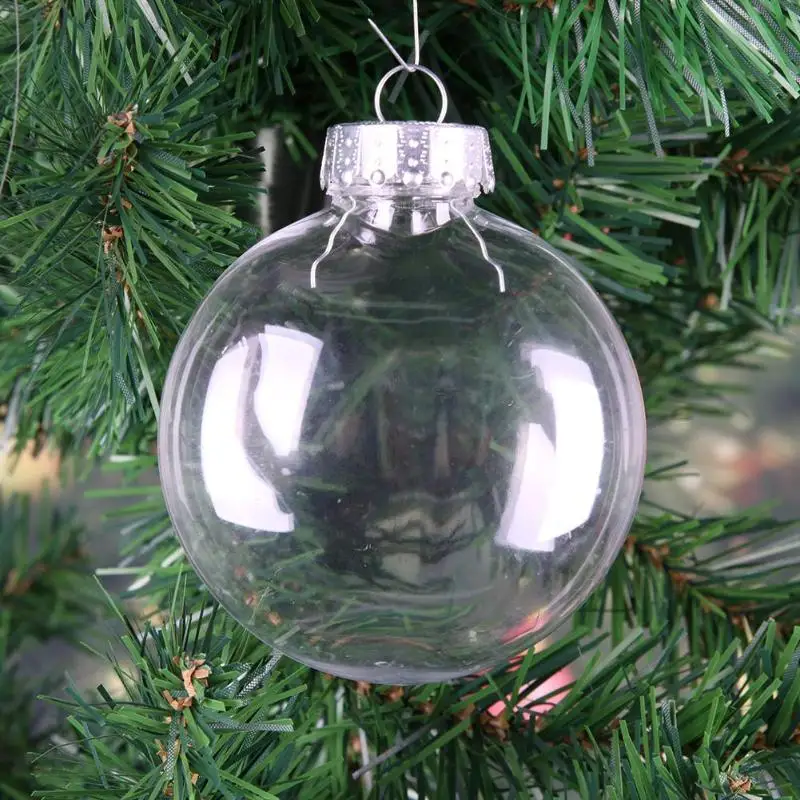 Decoración de Navidad de plástico transparente bola plana colgante adornos DIY decoraciones de fiesta de Navidad árbol de Navidad colgante niños regalos pueden abrir Decoración de Navidad de plástico transparente bola plana colgante adornos DIY decoraciones de fiesta de Navidad árbol de Navidad colgante niños regalos pueden abrir