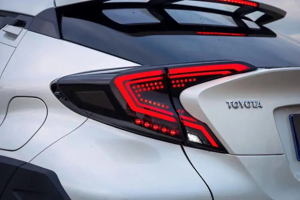 Автомобильный Стайлинг задние фонари для Toyota CH-R C-HR CHR светодиодные задние фары Противотуманные фары задние фары DRL+ тормоз+ Парк+ Сигнальные огни - Цвет: black
