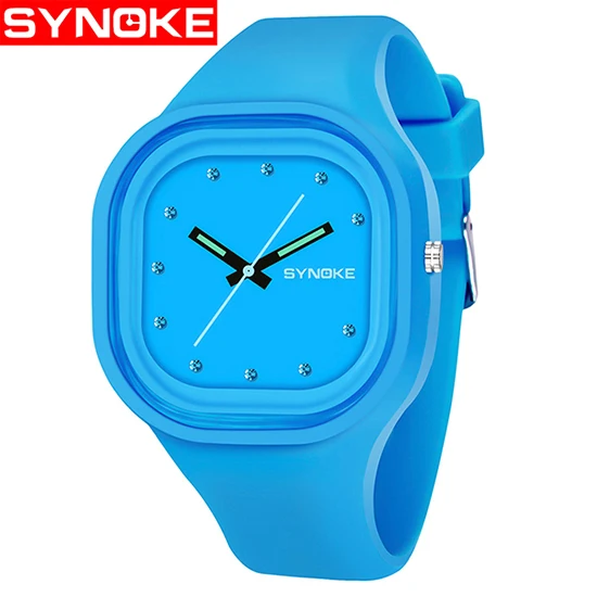 SYNOKE, студенческие красочные Водонепроницаемый спортивные часы Для мужчин брендовая Для женщин уникальный силиконовый светодиодный цифровой Дата наручные часы - Цвет: Blue