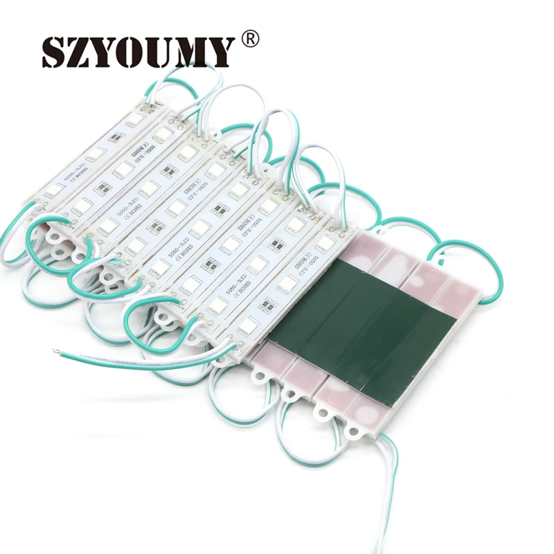 SZYOUMY 2000 шт. 3 светодио дный 5050 SMD светодио дный Модуль теплый белый зеленый синий и красный цвета RGB Водонепроницаемый IP65 высокое Яркость