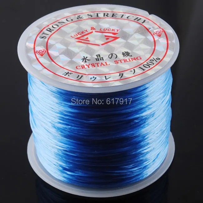 

Free Shipping Sky Blue Stretch Elastic Bead Cord Thread String 80m For Jewelry Making TH3006