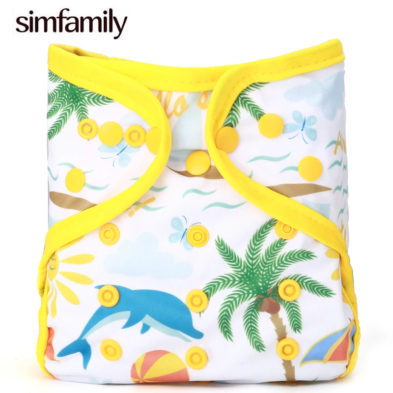 

[simfamily]1PC Diaper Cover One Size Cloth Diaper Waterproof Breathable PUL Reusable Diaper Covers for Baby, Fit 3-15kg Baby