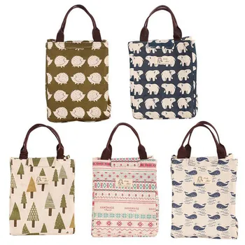 

Fashion Cute Cartoon Insulated Lunch Bag Portable Thermal Cooler Lunch Box Carry Tote Picnic Case Storage Bag Canves Durable