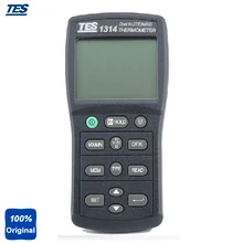TES-1314 двойной Вход Функция T1/T2 Температура термометр высокое точный термометр с термопарой K, J, E, T красные/зеленые/голубые/желтые/S, N, Тип