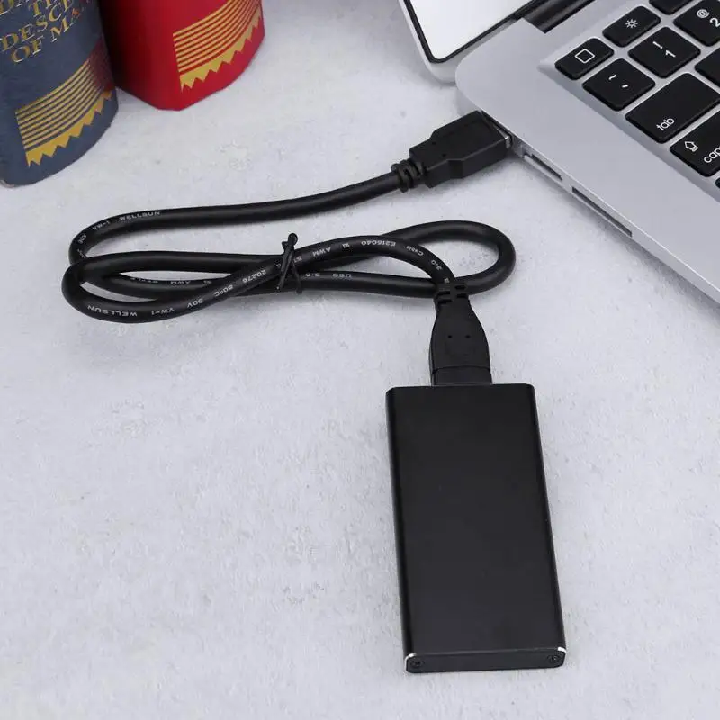 Мини Msata к Usb3.0 Алюминиевый Внешний чехол для мобильного диска Ssd жесткий диск корпус чехол для 2,7-5 см/1,06-1,97