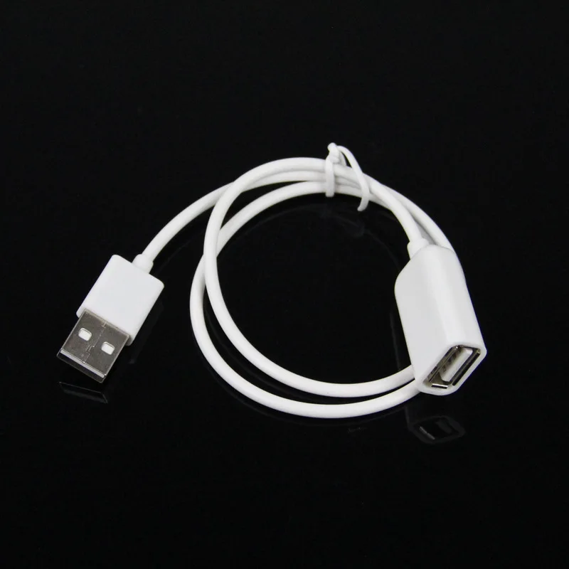 50 см белый ПВХ Металл USB 2.0 мужчин и женщин удлинитель шнур адаптера 0.5 м/1 м 1/3 футов 7ABC