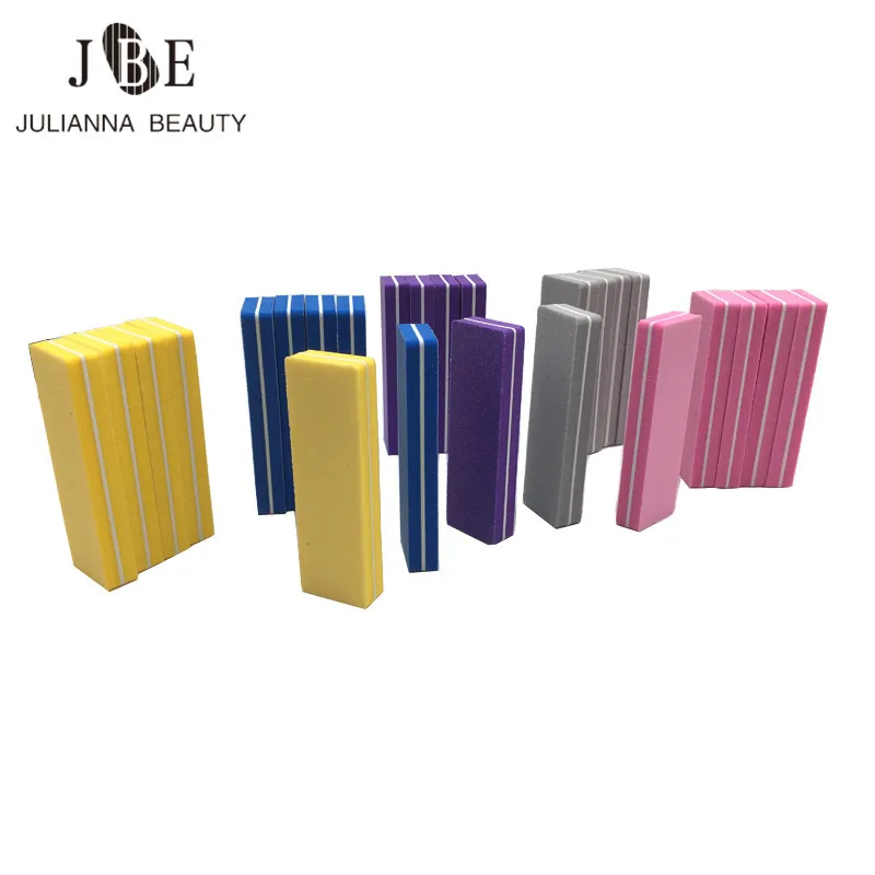 

100Pcs/Lot Nail Files Buffer Block Colorful Sanding Files Washable Mix Color Small Sponge Sanding Nail Manicure Pedicure Sets