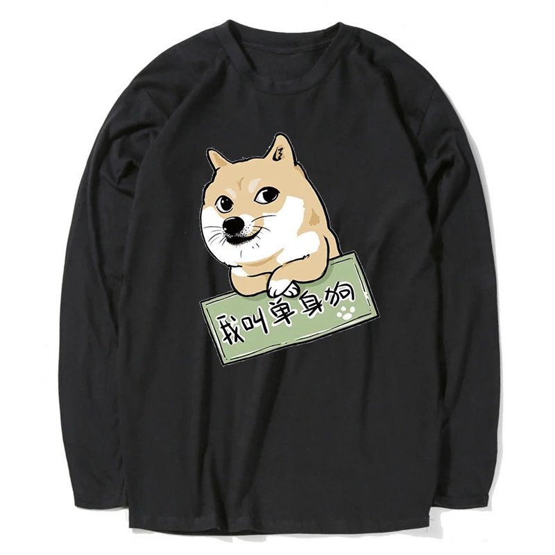 Funny Single Dag Letter T-shirt Men Hip Hop Streerwear Customized Cotton Soft Tshirt Tops Plus Size XXXL Long Sleeve Undershirt | Мужская